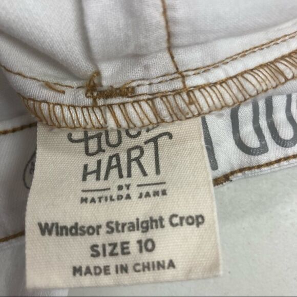 MATILDA JANE GOOD HART Windsor Straight Crop Size 10 White Jeans Inseam:26” - Picture 5 of 12